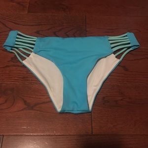 Victorias Secret pink two toned blue bikini bottom
